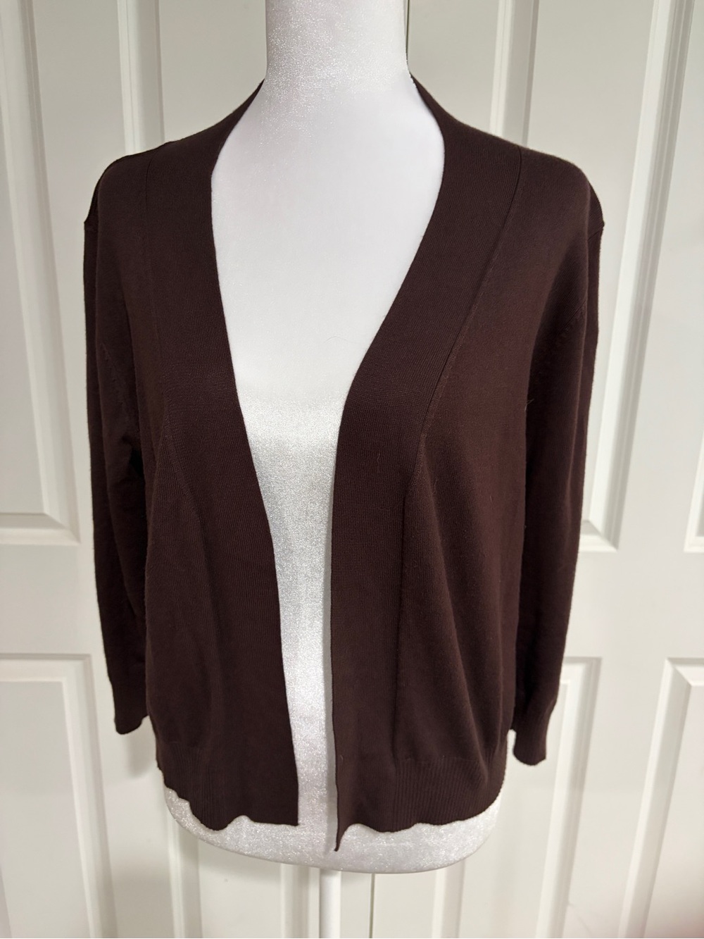 Cielo Dark Brown Open-Front Cardigan